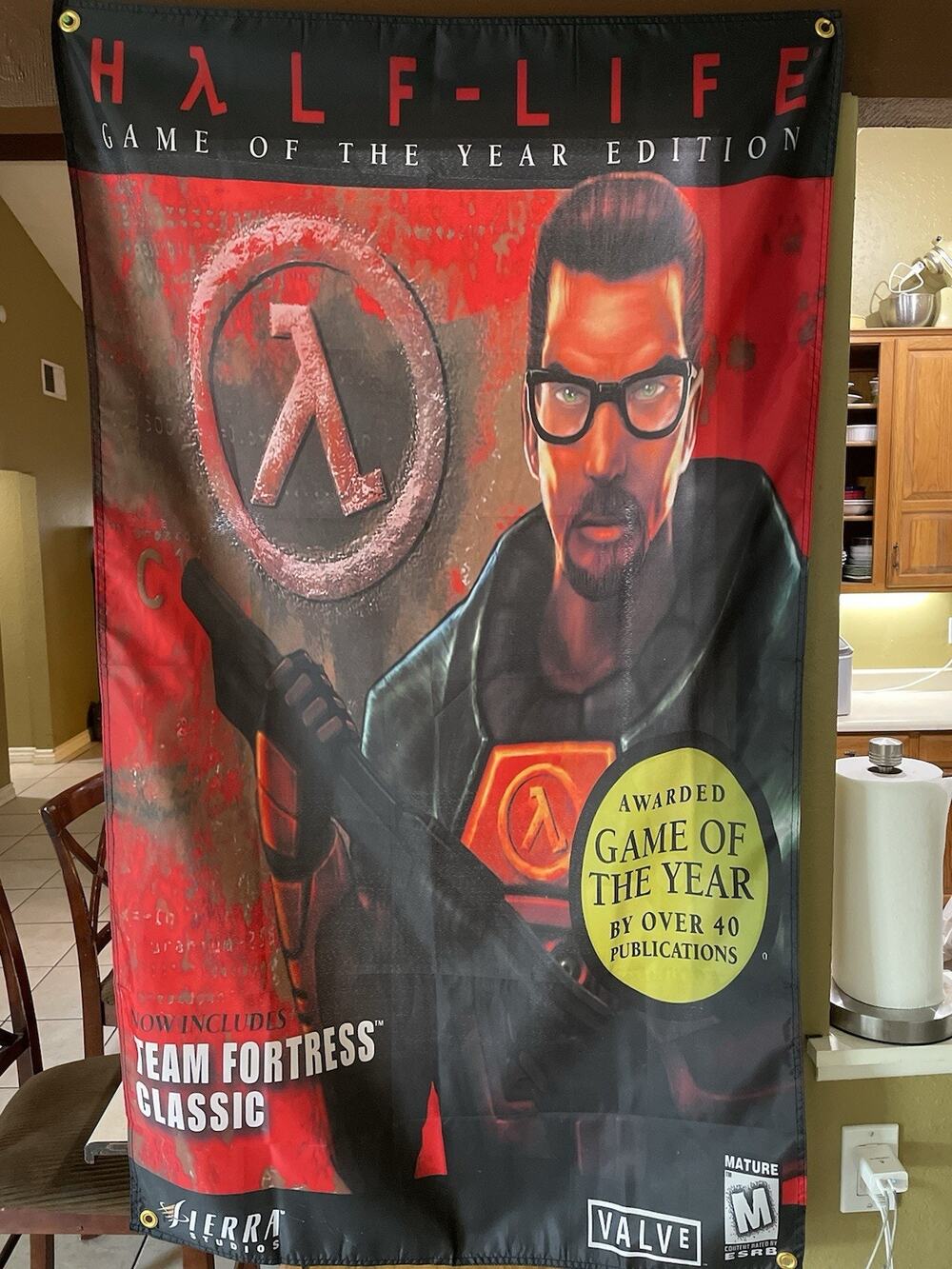 Half-life 5ft Flag PC 1998 VALVe Banner Poster Sierra FPS Team Fortress GOTY